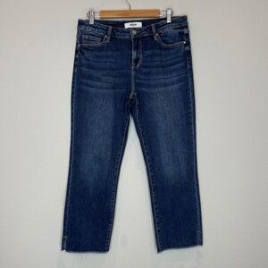 Mica Los Angeles Jeans Women's 30 Blue Freestyle Midrise Crop Denim Raw Hem